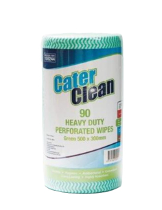 Cater Clean Wipes x 1 Heavy Duty Green 50 by 30cm 90 Pack x 1